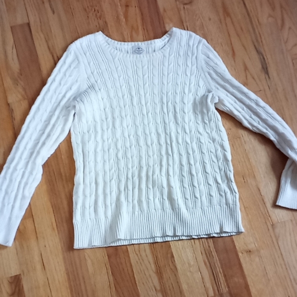 St. John's Bay Sweaters - Cream Cable Knit Sweater